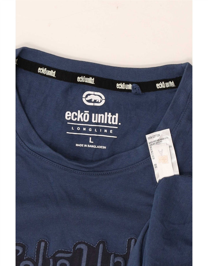 Ecko Unltd Herre grafisk T-shirt Top Stor marineblå bomuld