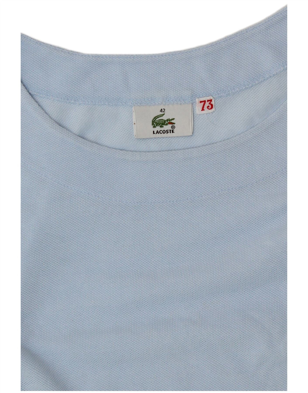 Lacoste Womens Crop T-Shirt Top Størrelse 42 Stor Blå Bomuld