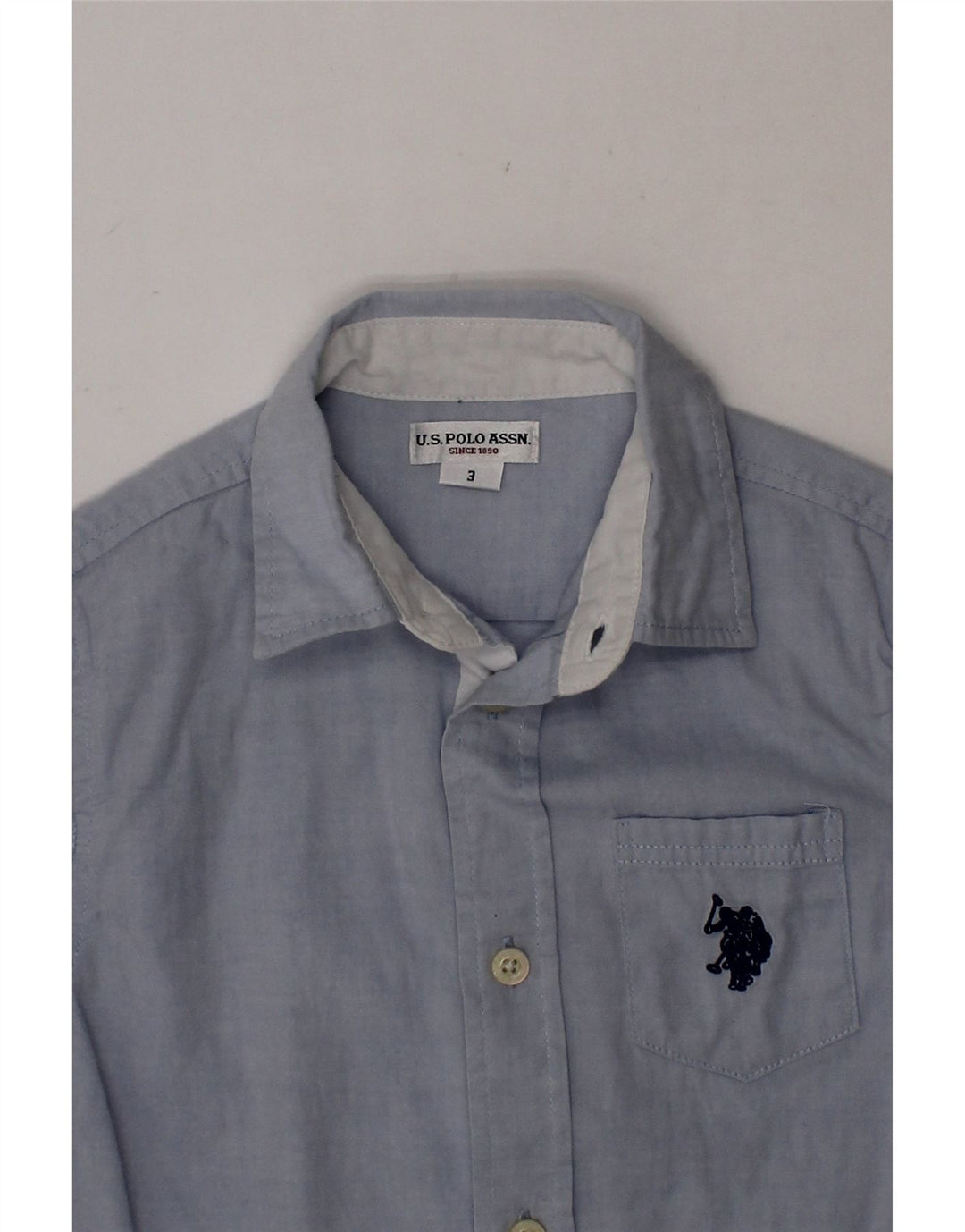 U.S. POLO ASSN. Boys Graphic Shirt 2-3 Years Blue Cotton Vintage U.S. Polo Assn. and Second-Hand U.S. Polo Assn. from Messina Hembry 