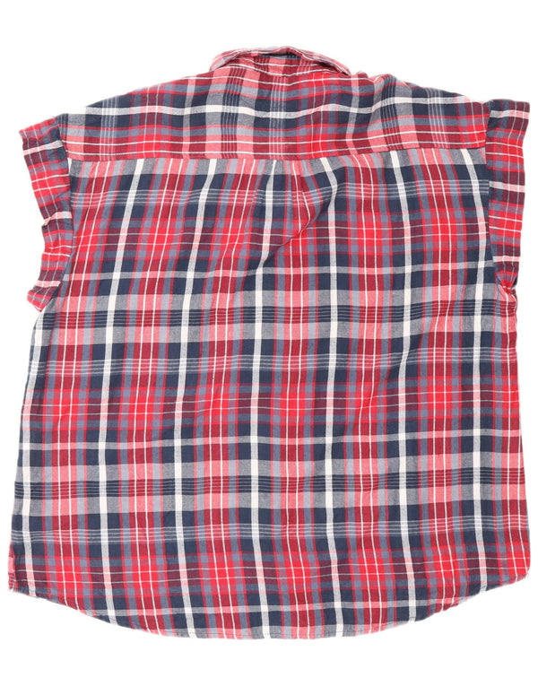 Lee Womens Riders Ærmeløs flannelskjorte UK 20 2XL Rød Plaid