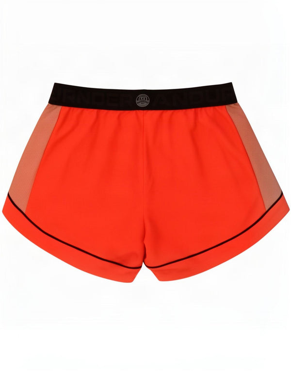 Under Armour Graphic Sports Shorts til kvinder UK 8 Small Orange Colourblock
