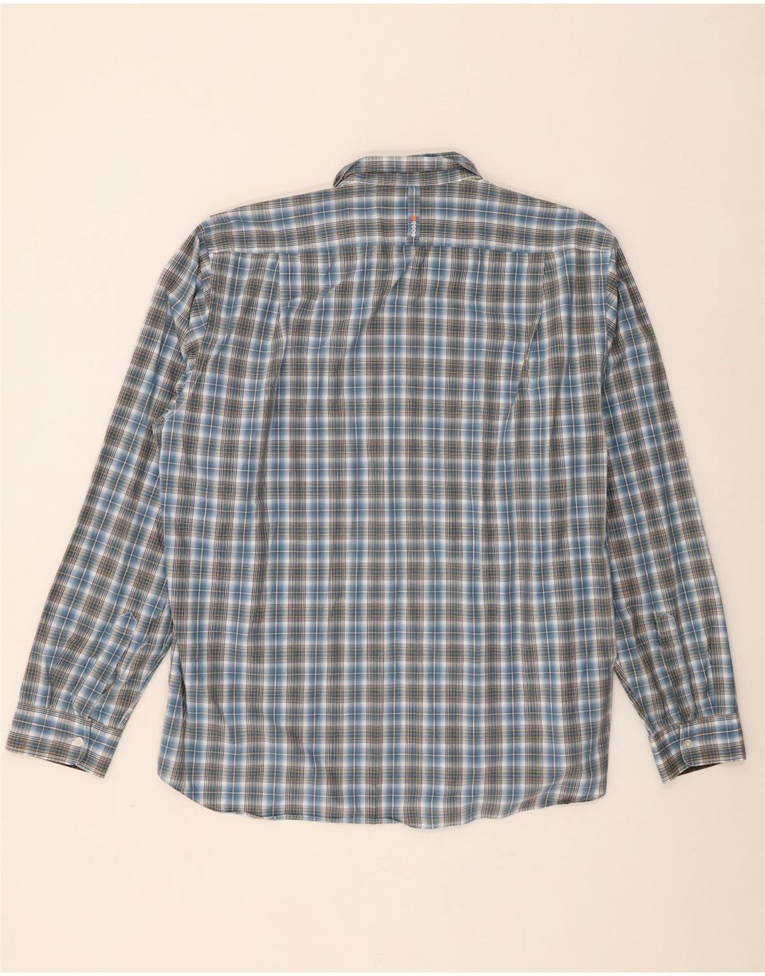 Hugo Boss herreskjorte 2XL blå ternet bomuld