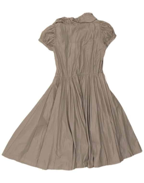 Zara Dame A-Line Kjole UK 12 Medium Grå Polyester