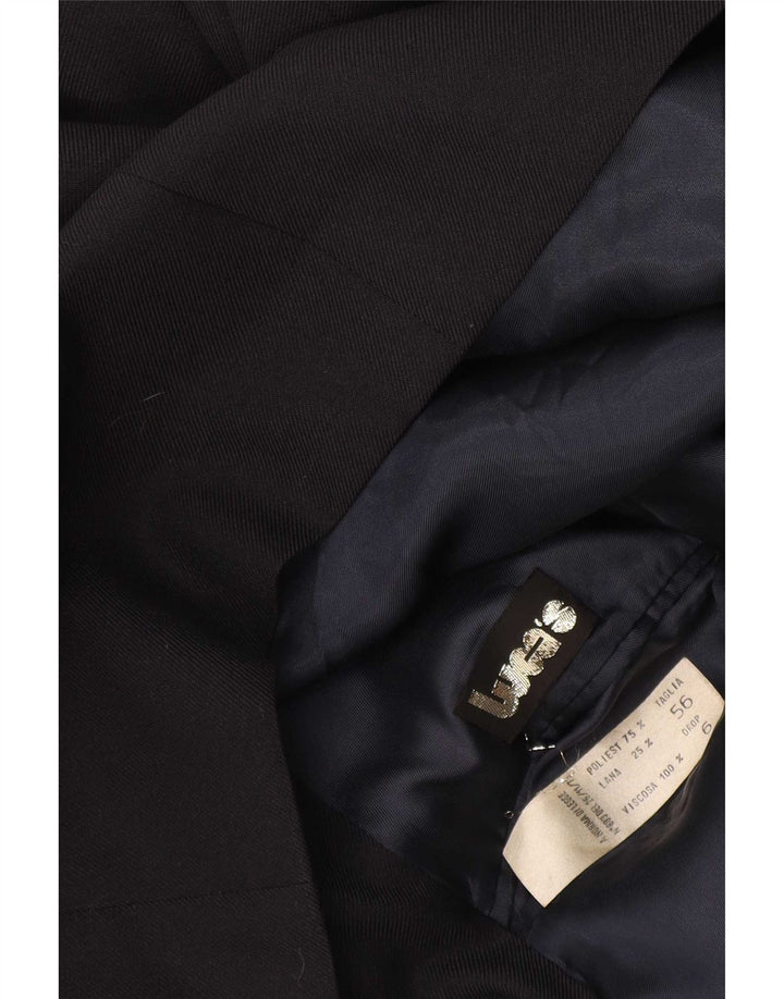 Vintage herre dobbeltradet blazerjakke IT 56 3XL sort polyester