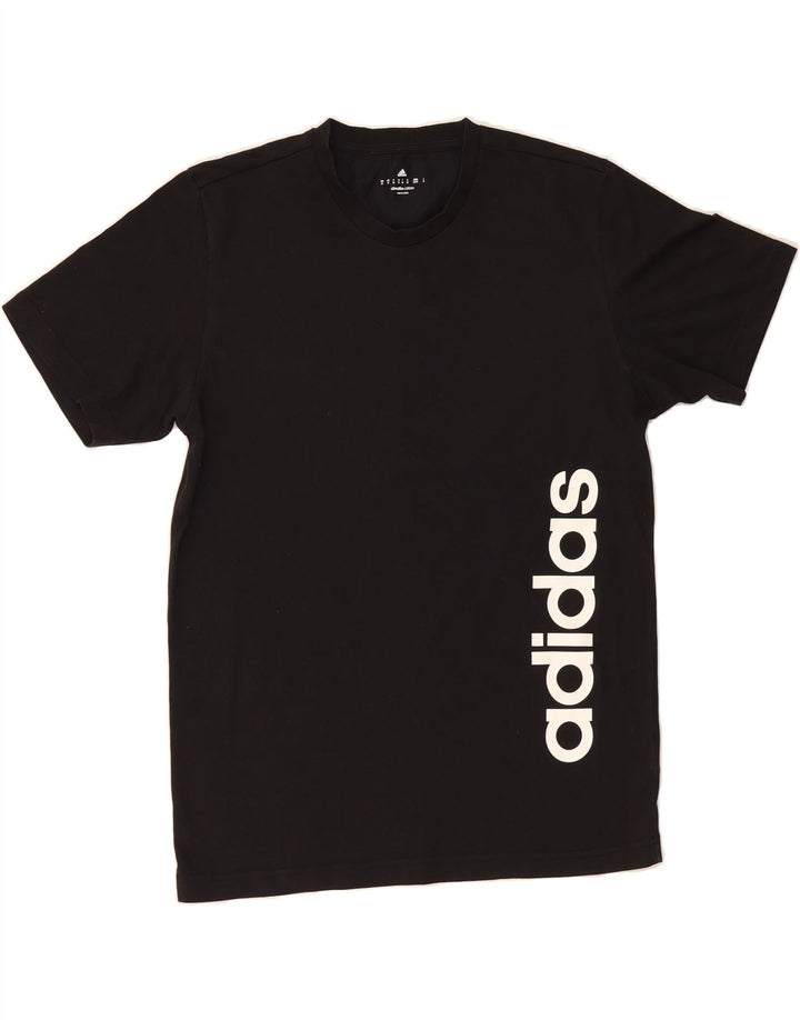 ADIDAS Mens Climalite Graphic T-Shirt Top Medium Black Cotton Vintage Adidas and Second-Hand Adidas from Messina Hembry 