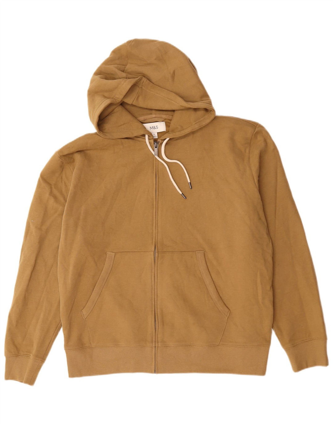 Marks & Spencer Herre hættetrøje med lynlås XL Beige Bomuld