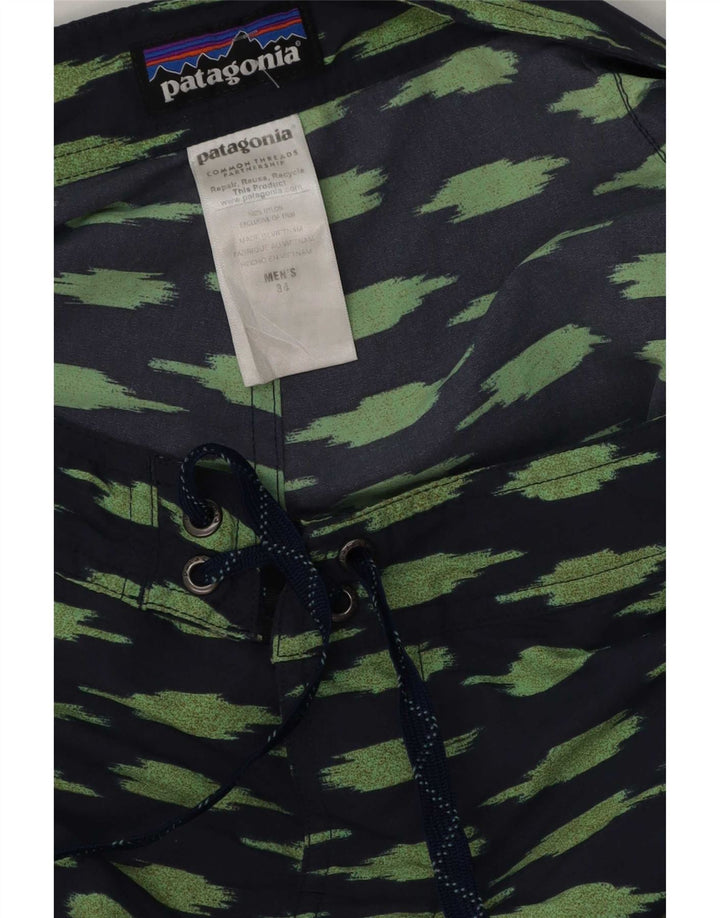 Patagonia Badeshorts med abstrakt mønster til mænd store marineblå polyester