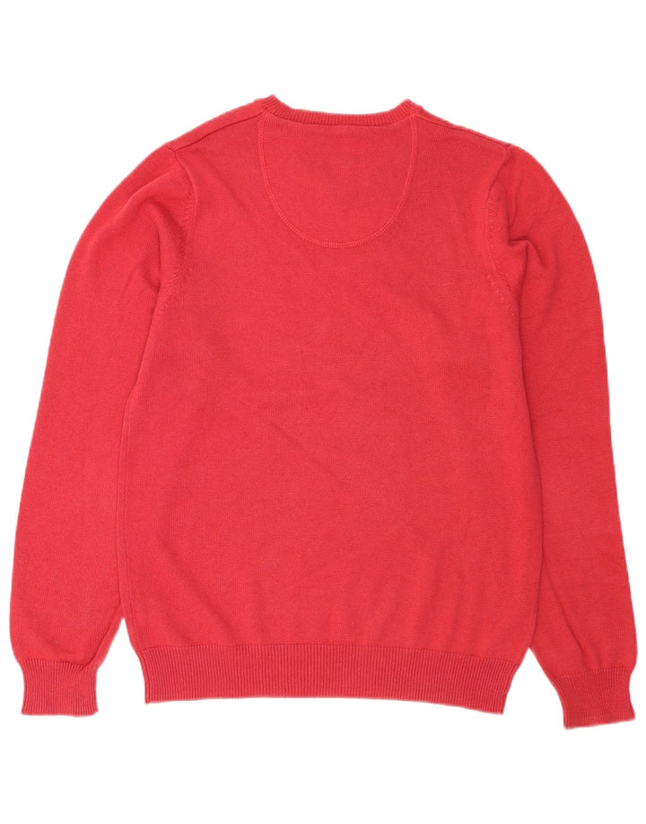 Marks & Spencer Herre Blue Harbor Boat Neck Jumper Sweater lille rød bomuld