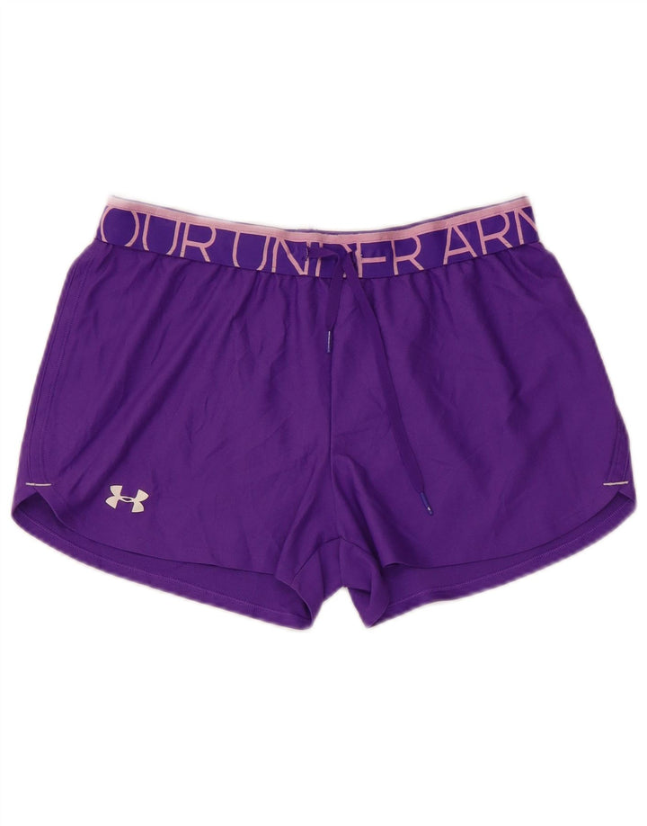 Under Armours grafiske almindelige sportsshorts til kvinder, små lilla