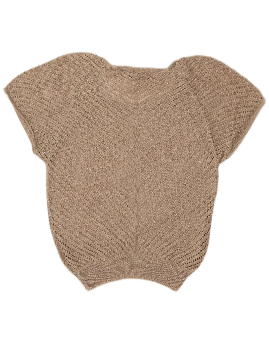 LAURA SCOTT Dame Kortærmet Boat Neck Jumper Sweater UK 8 Small Beige