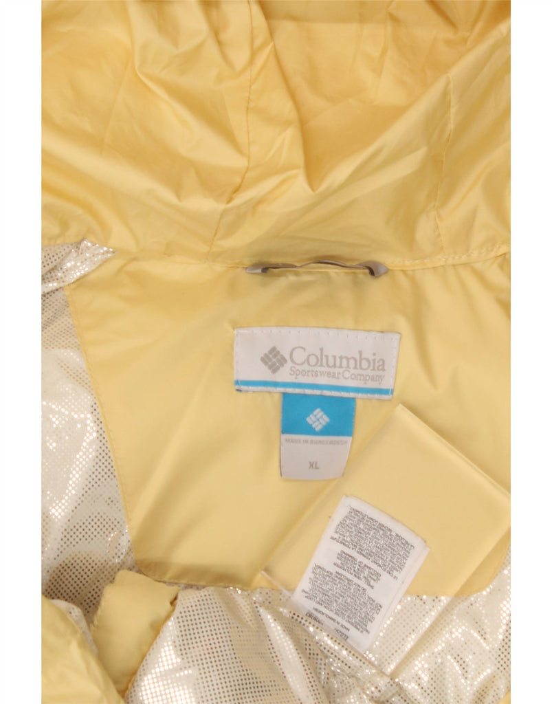 COLUMBIA Womens Hooded Padded Jacket UK 18 XL Yellow Polyester Vintage Columbia and Second-Hand Columbia from Messina Hembry 