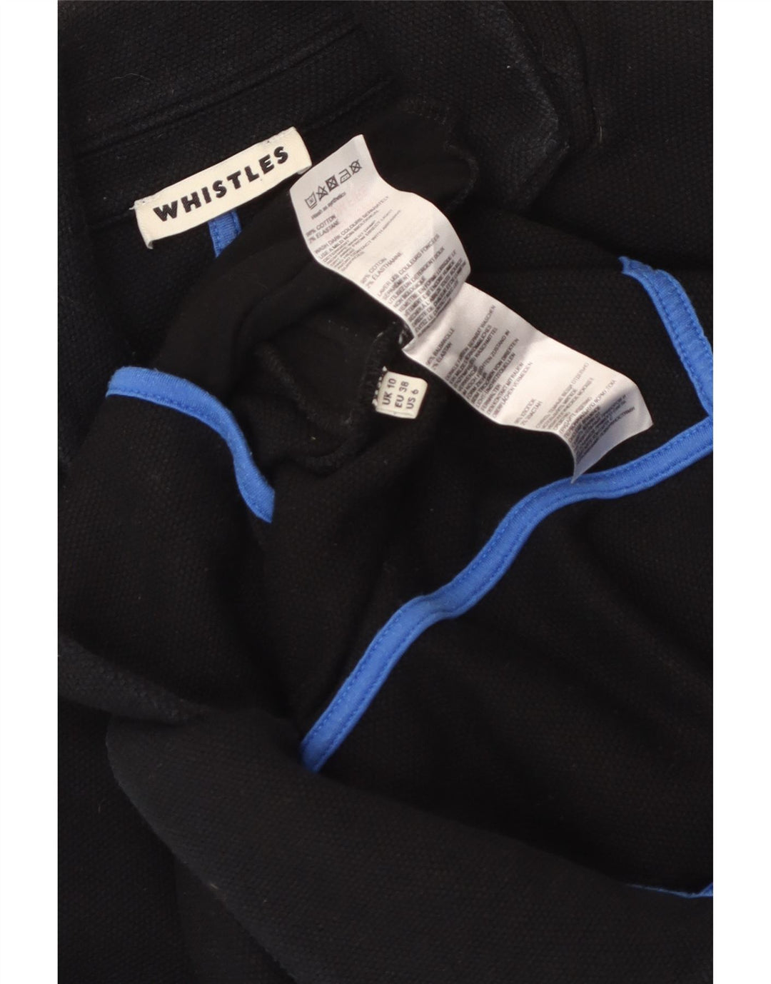 Whistles Dame 2 Button Blazer Jacket UK 10 Small Black Bomuld