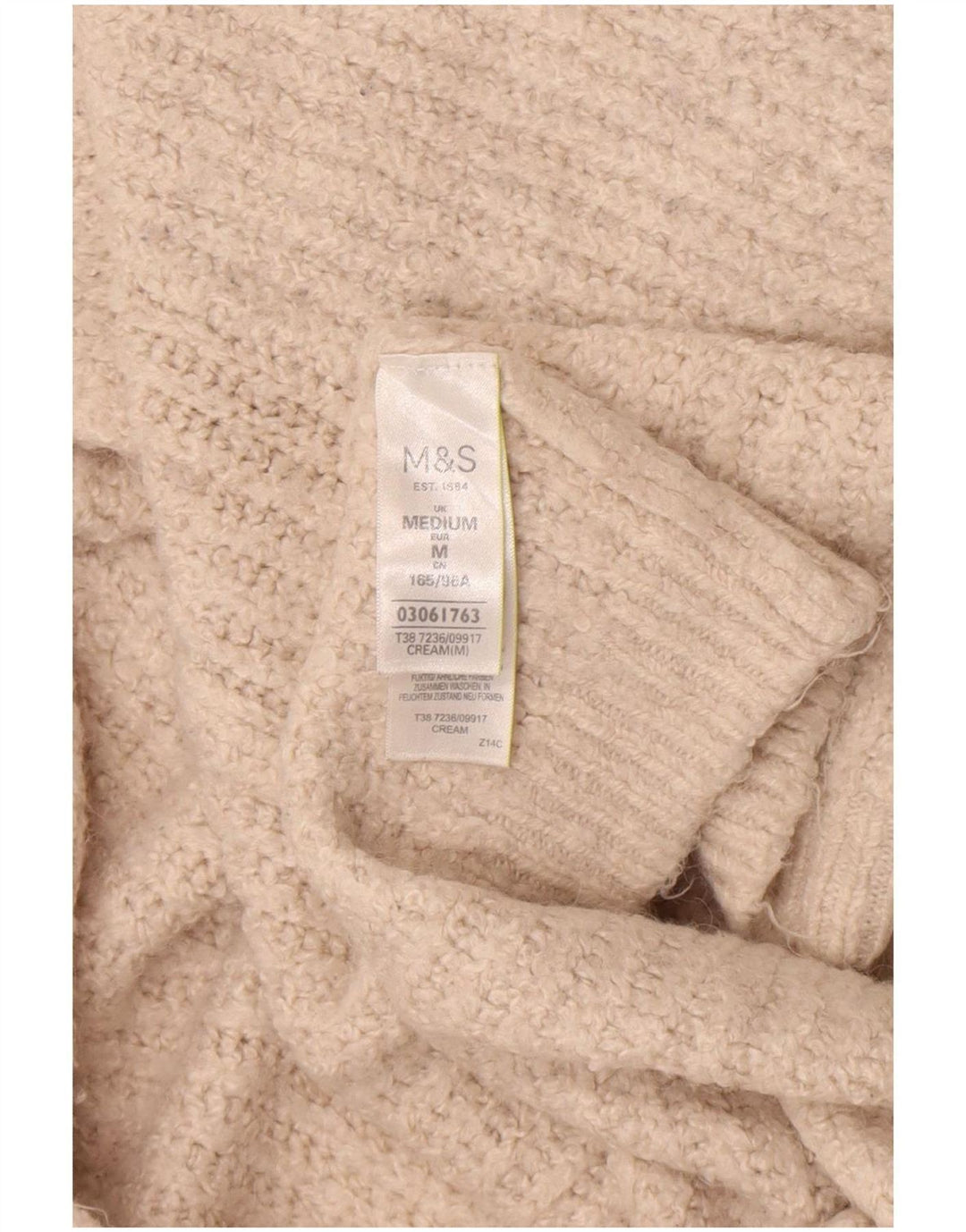 Marks & Spencer Dame Longline Cardigan Sweater UK 12 Medium Off White