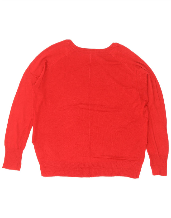 Zara Dame Oversized Boat Neck Jumper Sweater UK 10 Small Red