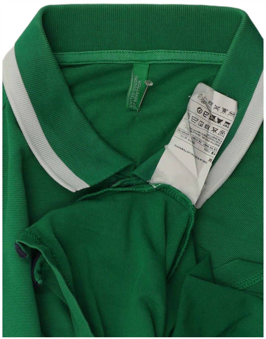 Benetton herre poloshirt mellemgrøn bomuld
