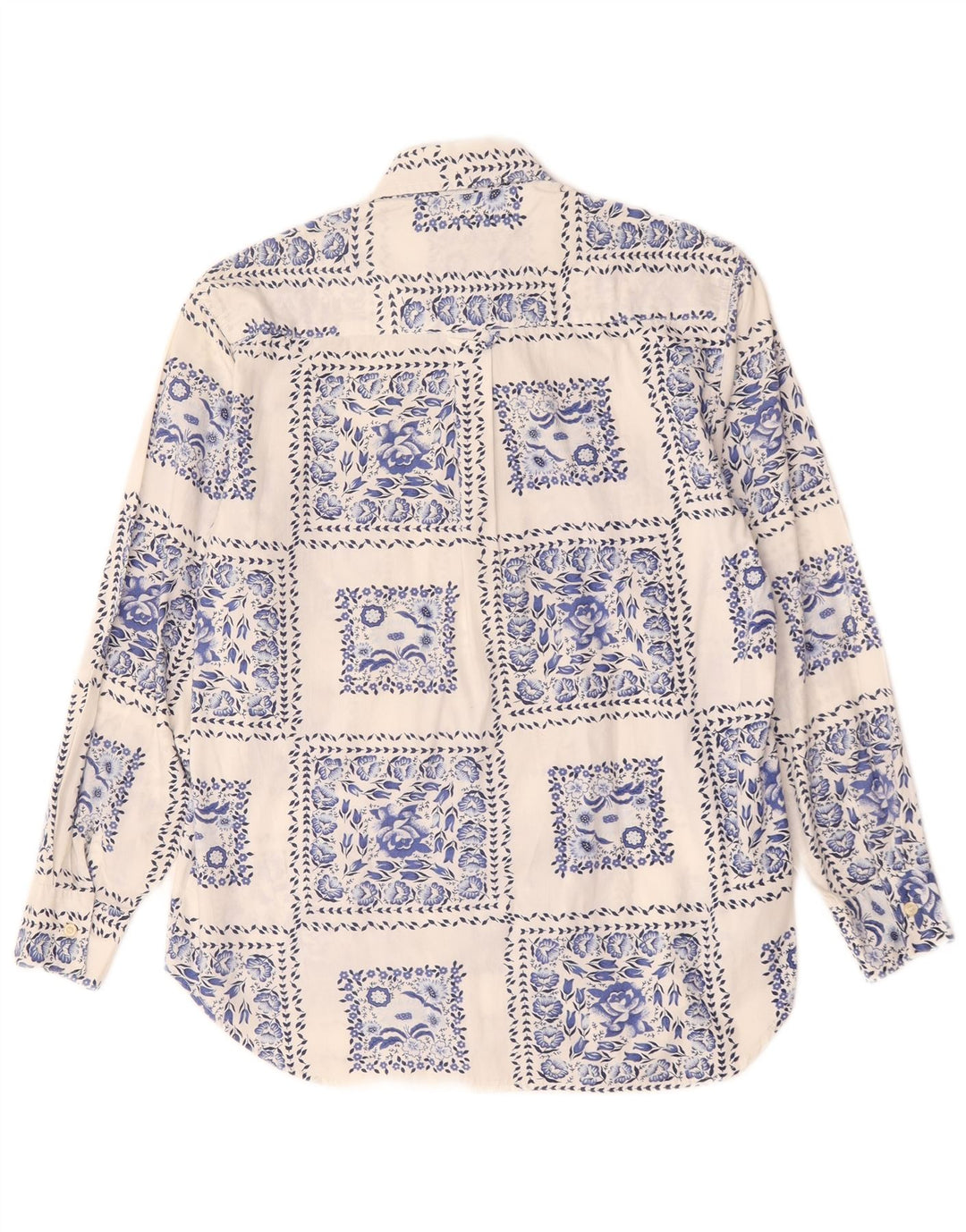 Collection Dameskjorte str. 42/44 Large White Floral Cotton