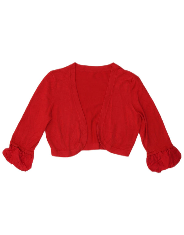 Coast Womens 3/4-ærmet Bolero Cardigan Sweater UK 10 Lille rød viskose