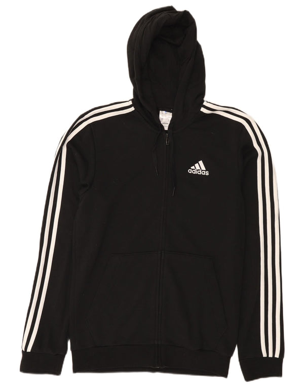 Adidas Hættetrøje med lynlås til mænd, lille sort bomuld
