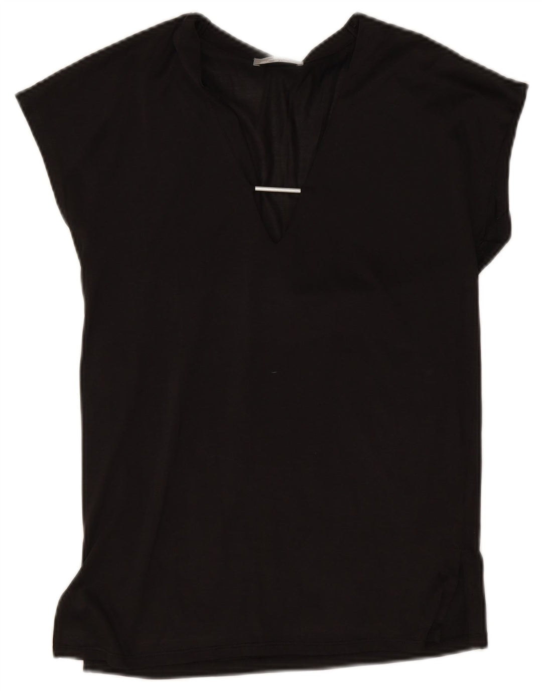 Zara Dame Bluse Top UK 10 Lille Sort