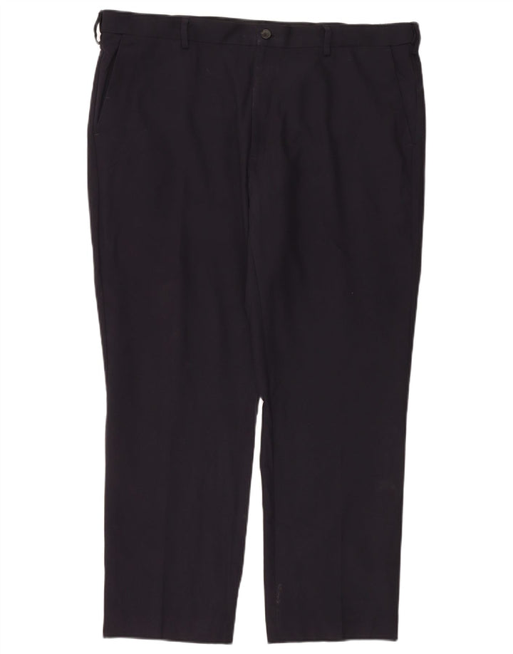 Marks & Spencer Herre Regular Fit Chinobukser W40 L29 Marineblå polyester