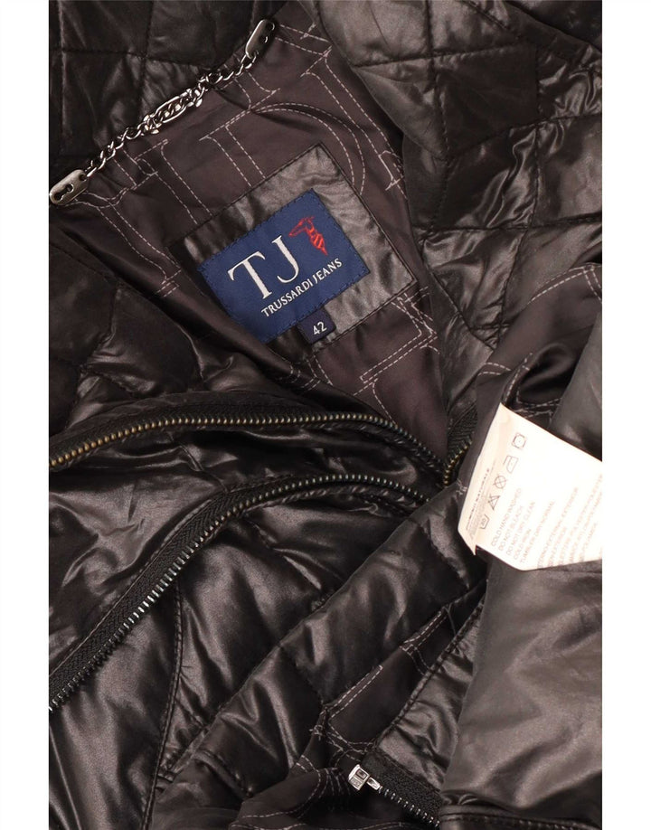 Trussardi Jeans Dame Polstret Jakke IT 42 Medium Sort Polyester
