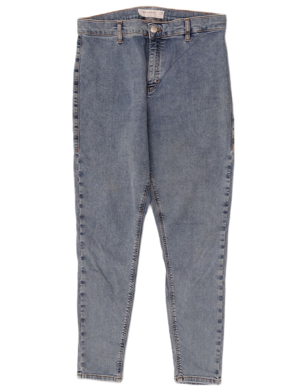 Topshop Dame Joni Crop Skinny Jeans UK 14 Large W32 L25 Blå Bomuld