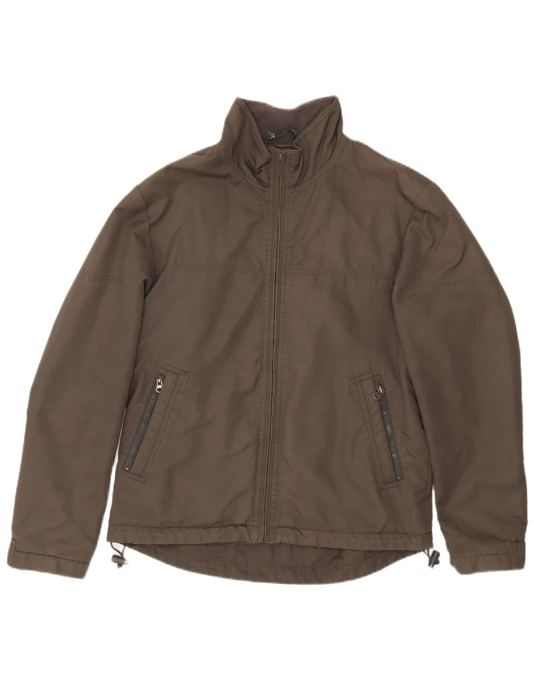 Zara Herre Bomber Jacket UK 40 Stor Khaki Nylon