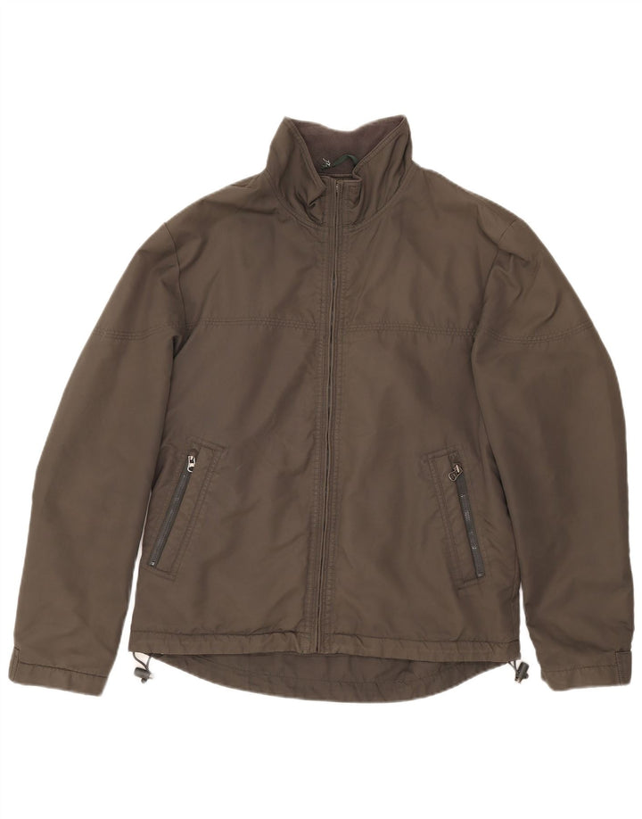 Zara Herre Bomber Jacket UK 40 Stor Khaki Nylon
