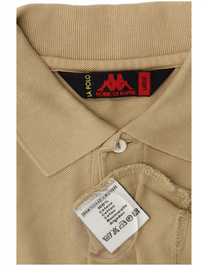 Kappa herre poloskjorte stor beige bomuld