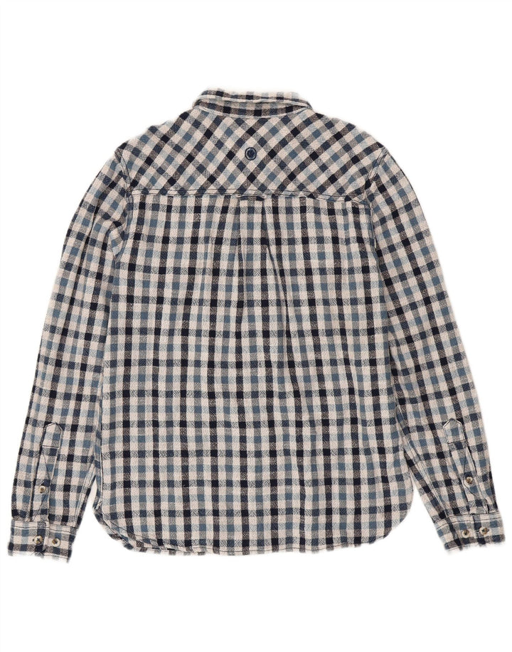 Fat Face Herre Flanellskjorte Medium Blå Ternet Bomuld