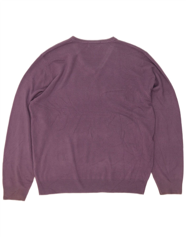 Marks & Spencer Herre Blue Harbor V-hals sweater Stor lilla