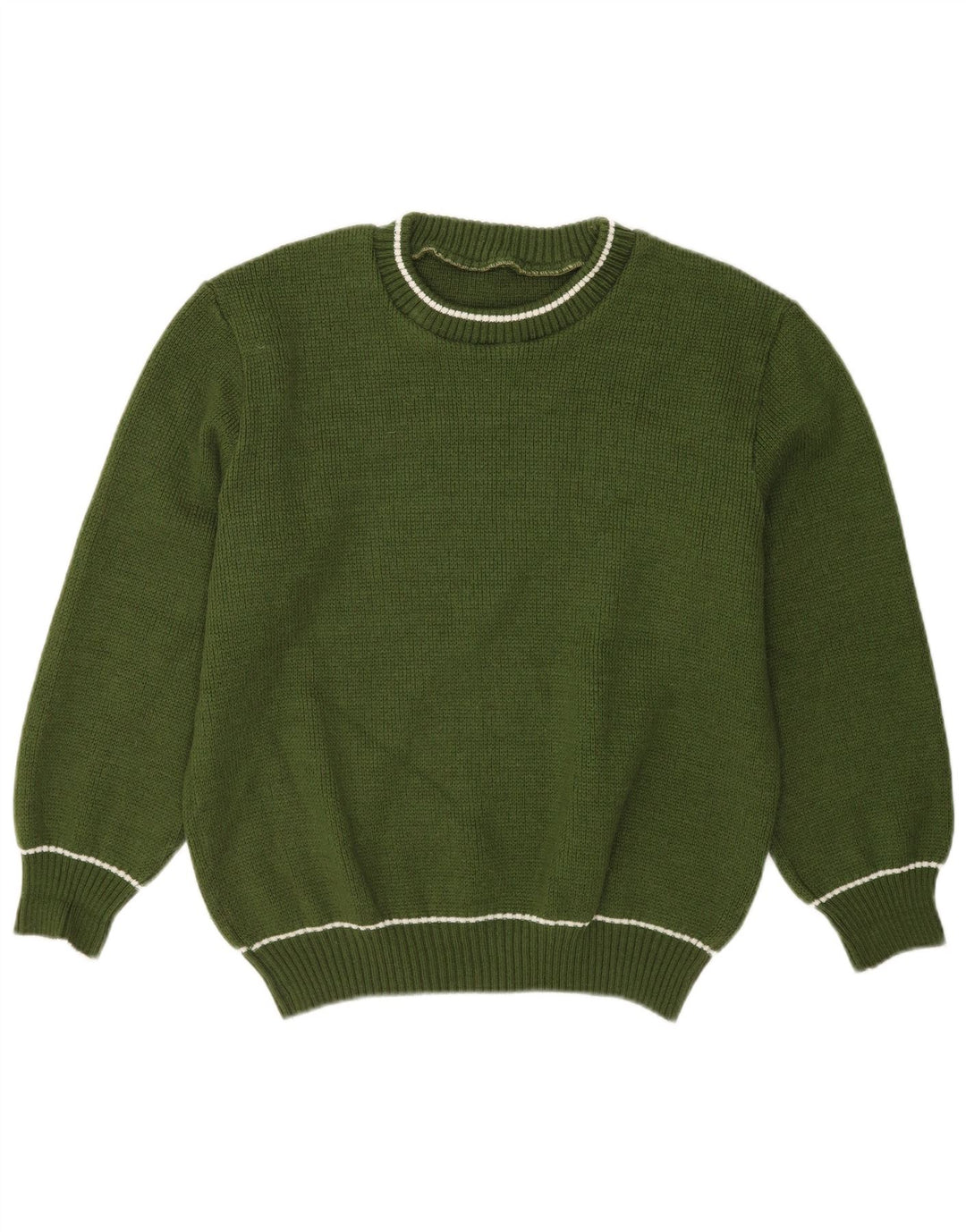 VINTAGE Herre sweater med rund hals, mellemgrøn