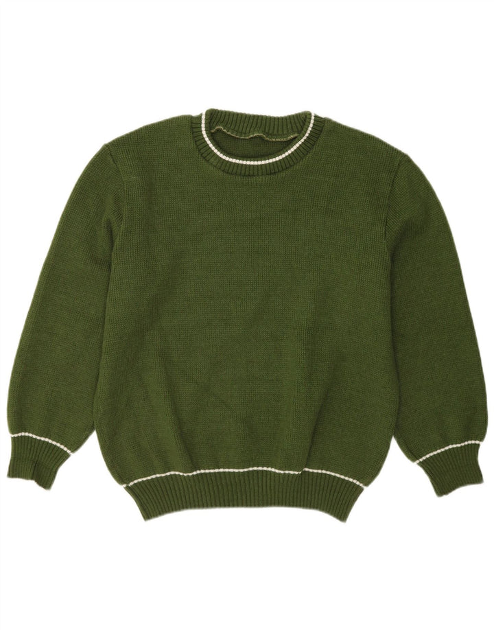 VINTAGE Herre sweater med rund hals, mellemgrøn