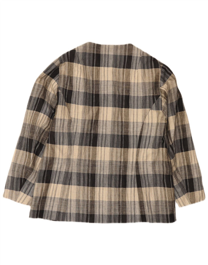 Vintage Dame 5 Button Blazer Jacket UK 10 Small Grey Check