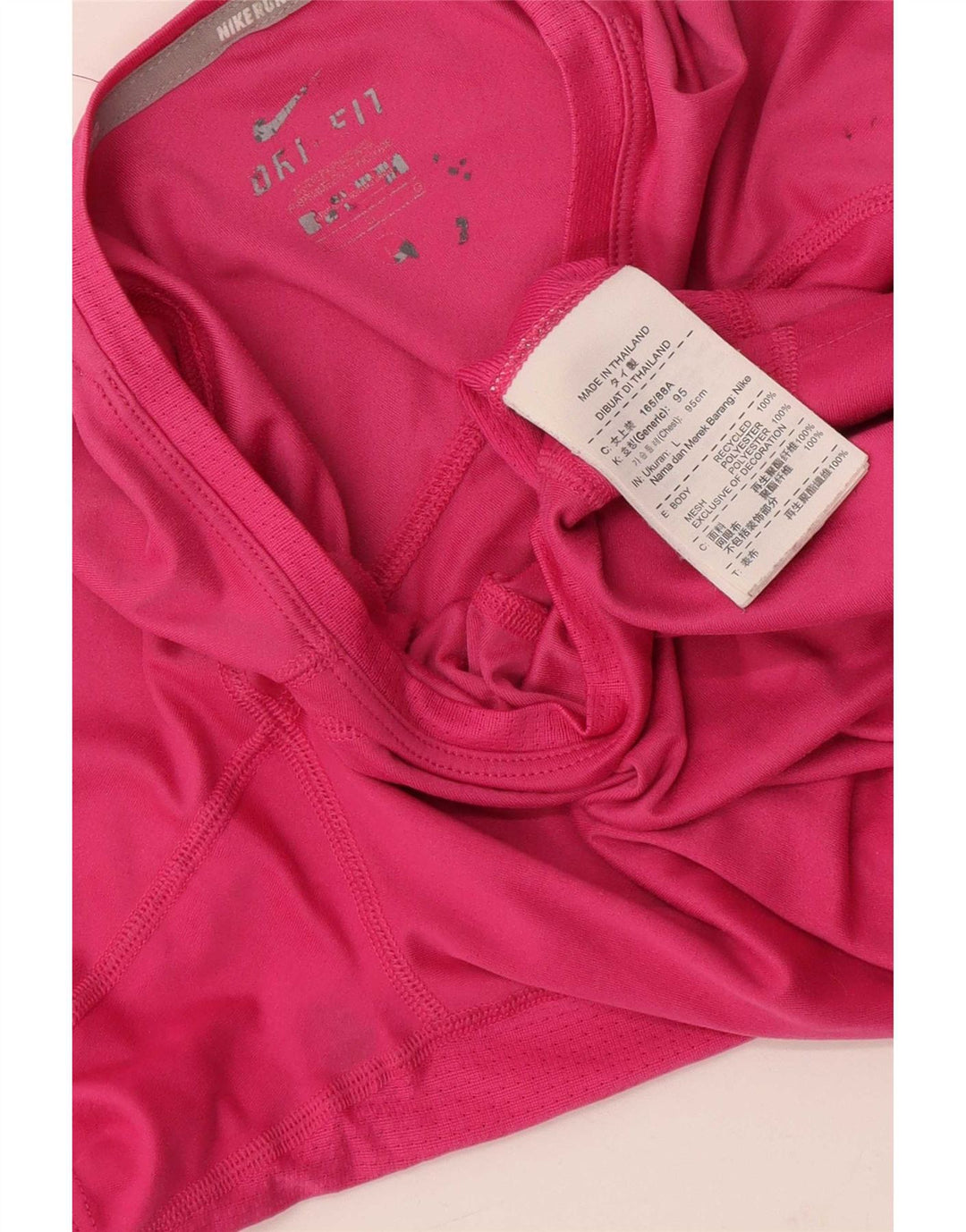 Nike Dame Dri Fit T-Shirt Top UK 14 Medium Pink Polyester
