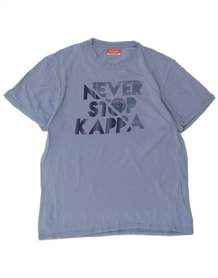 Kappa Dame Grafisk T-Shirt Top UK 14 Medium Blue
