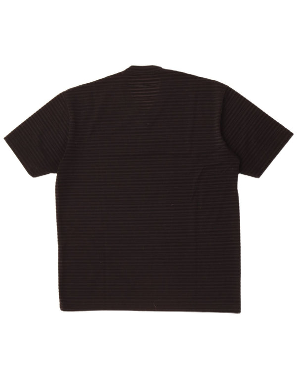 Enrico Coveri Herre T-Shirt Top Medium Sort Stribet Bomuld