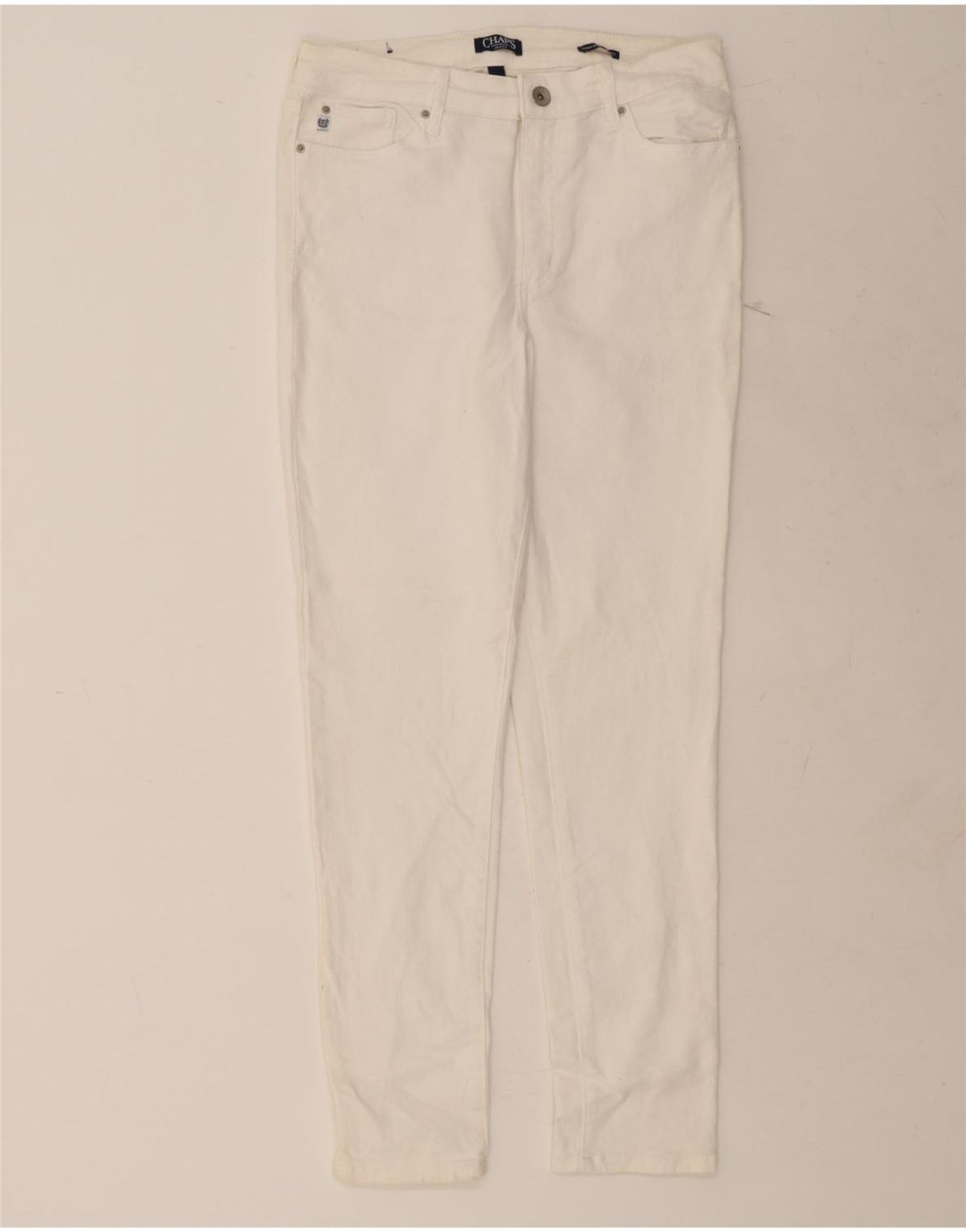 CHAPS Womens Slim Jeans US 10 Large W30 L30 White Cotton Vintage Chaps and Second-Hand Chaps from Messina Hembry 