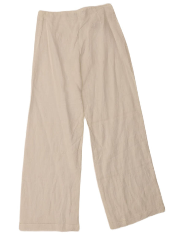Sisley Kvinder Casual Bukser med brede ben IT 38 XS W26 L29 Hvid Hør