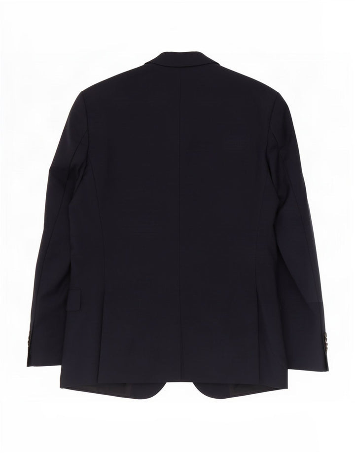 Hugo Boss Herre 2-knaps blazerjakke EU 46 Small Navy Blue Virgin Wool