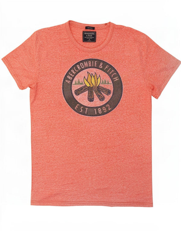 Abercrombie & Fitch Herre Muscle Graphic T-Shirt Top Medium Pink Flecked