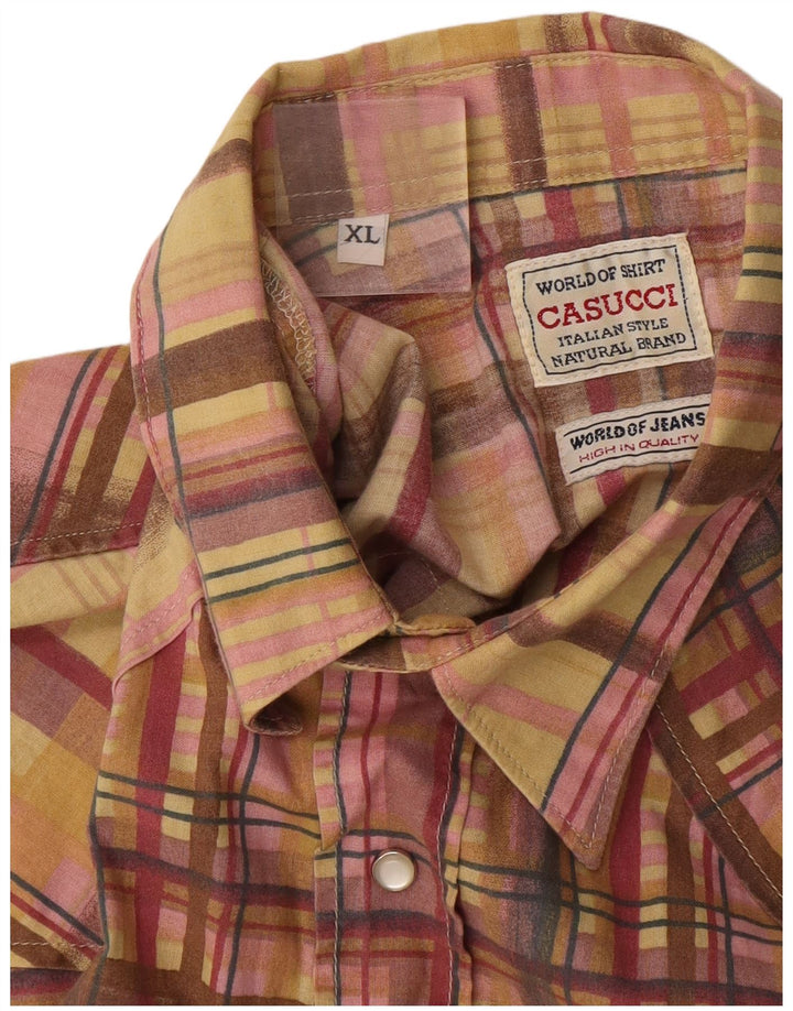 Casucci Herre Western ærmeløs skjorte XL flerfarvet plaid