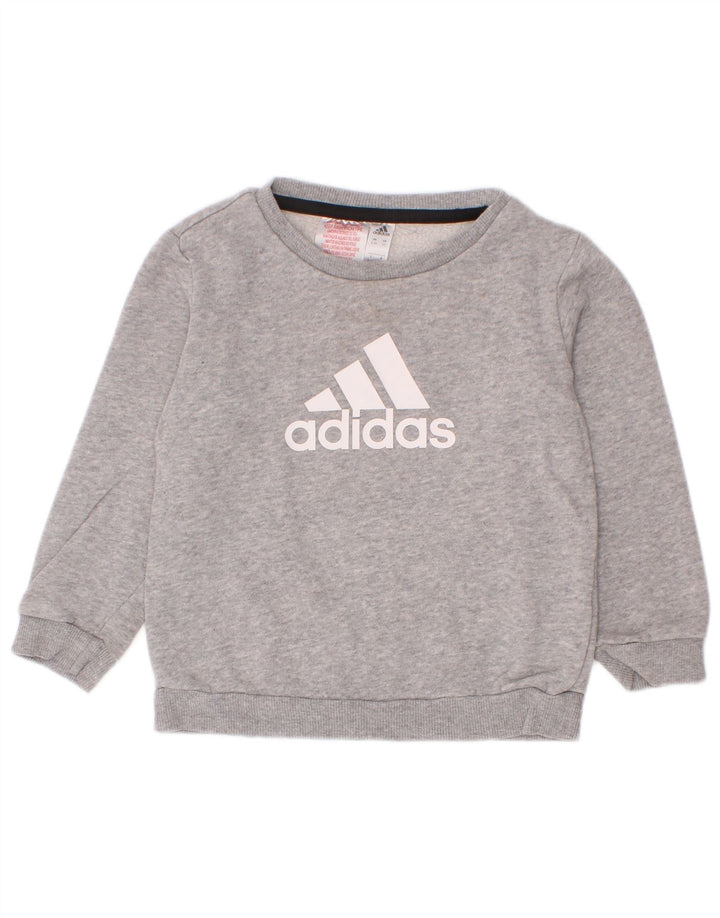 Adidas Boys Graphic Sweatshirt Jumper 2-3 år Grå Bomuld