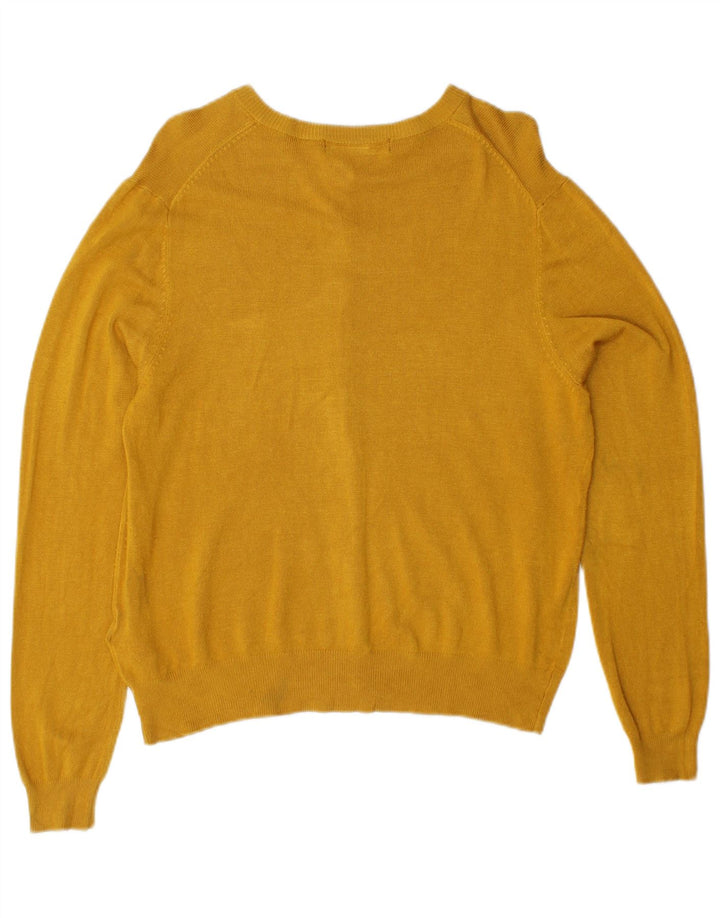 MARKS & SPENCER Dame cardigan sweater UK 12 Medium Yellow Viscose