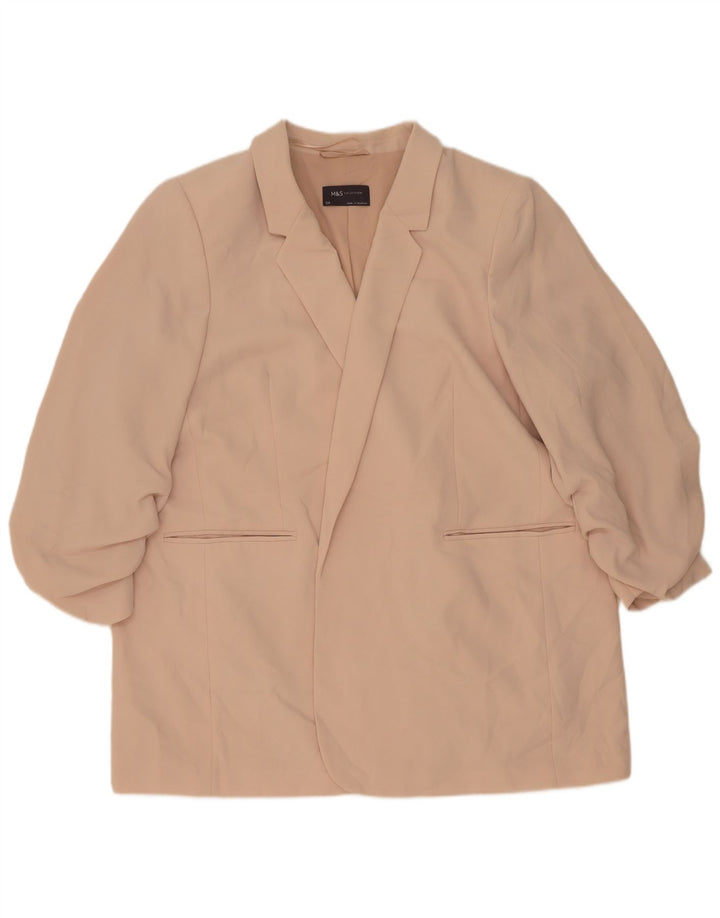 Marks & Spencer Dame 3/4 ærmet åben blazerjakke UK 24 4XL Pink