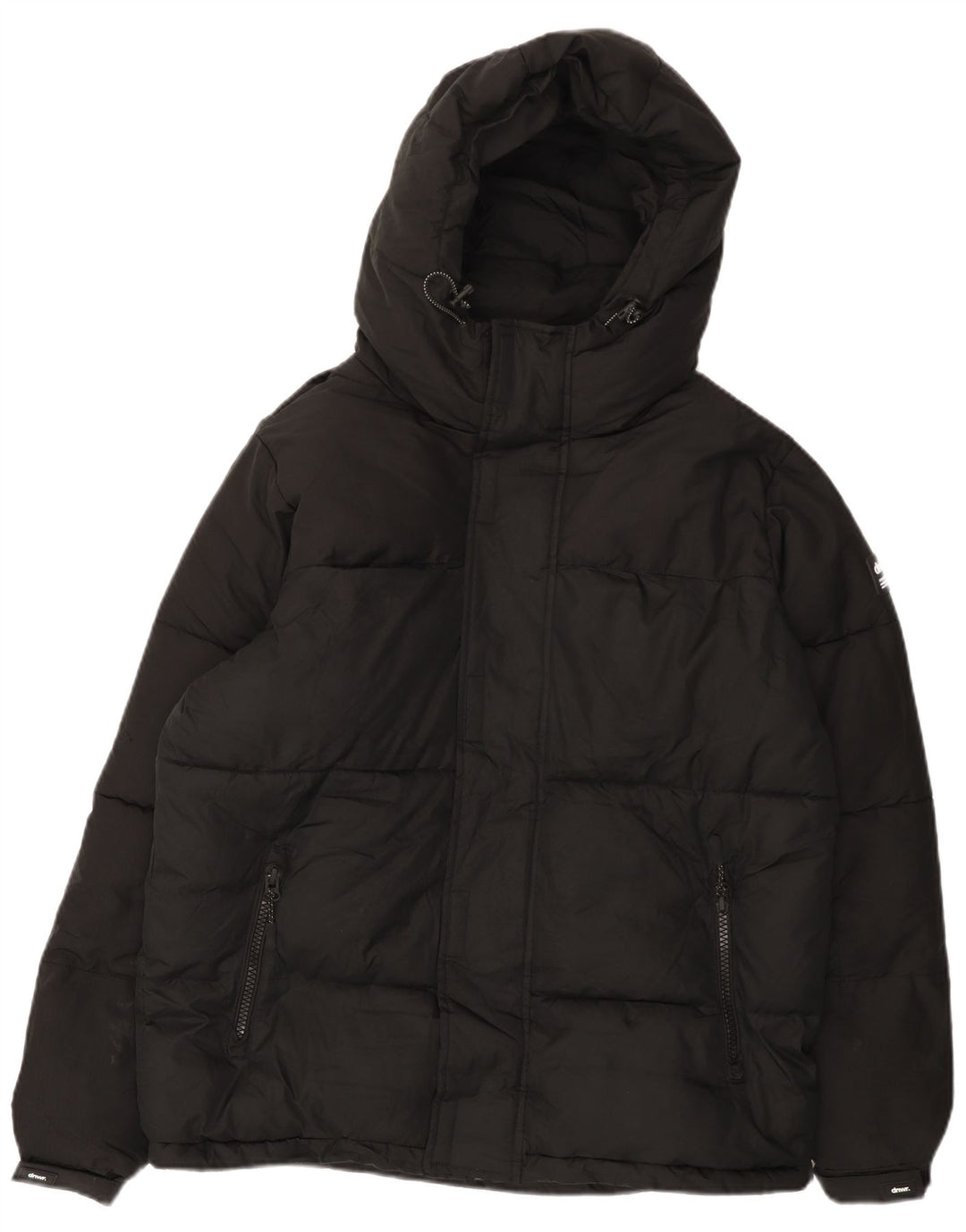 ZARA Herre Hooded Loose Fit Polstret Jakke UK 36 Small Black Polyester