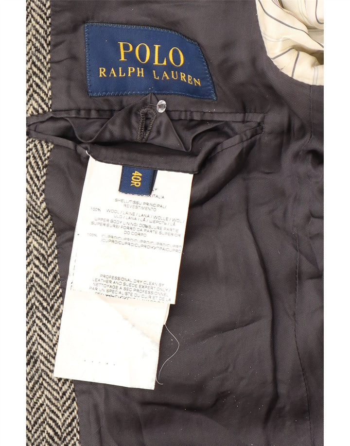 Polo Ralph Lauren Herre 2-knaps blazerjakke US 40 Large Grey Chevron Wool