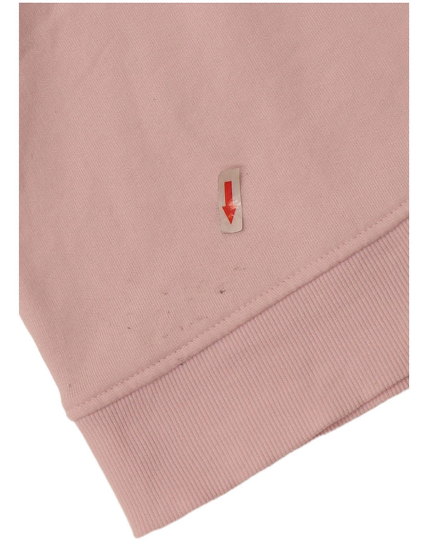 Zara Dame Oversized Sweatshirt Jumper UK 16 Large Pink Bomuld