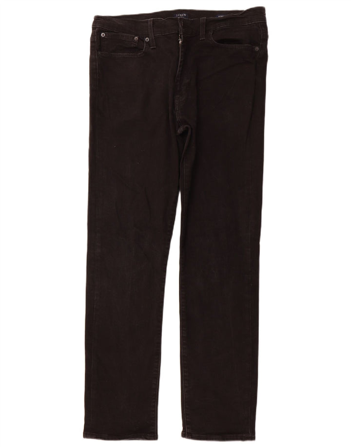 J. CREW Herre Flex Straight Jeans W34 L32 Sort Bomuld