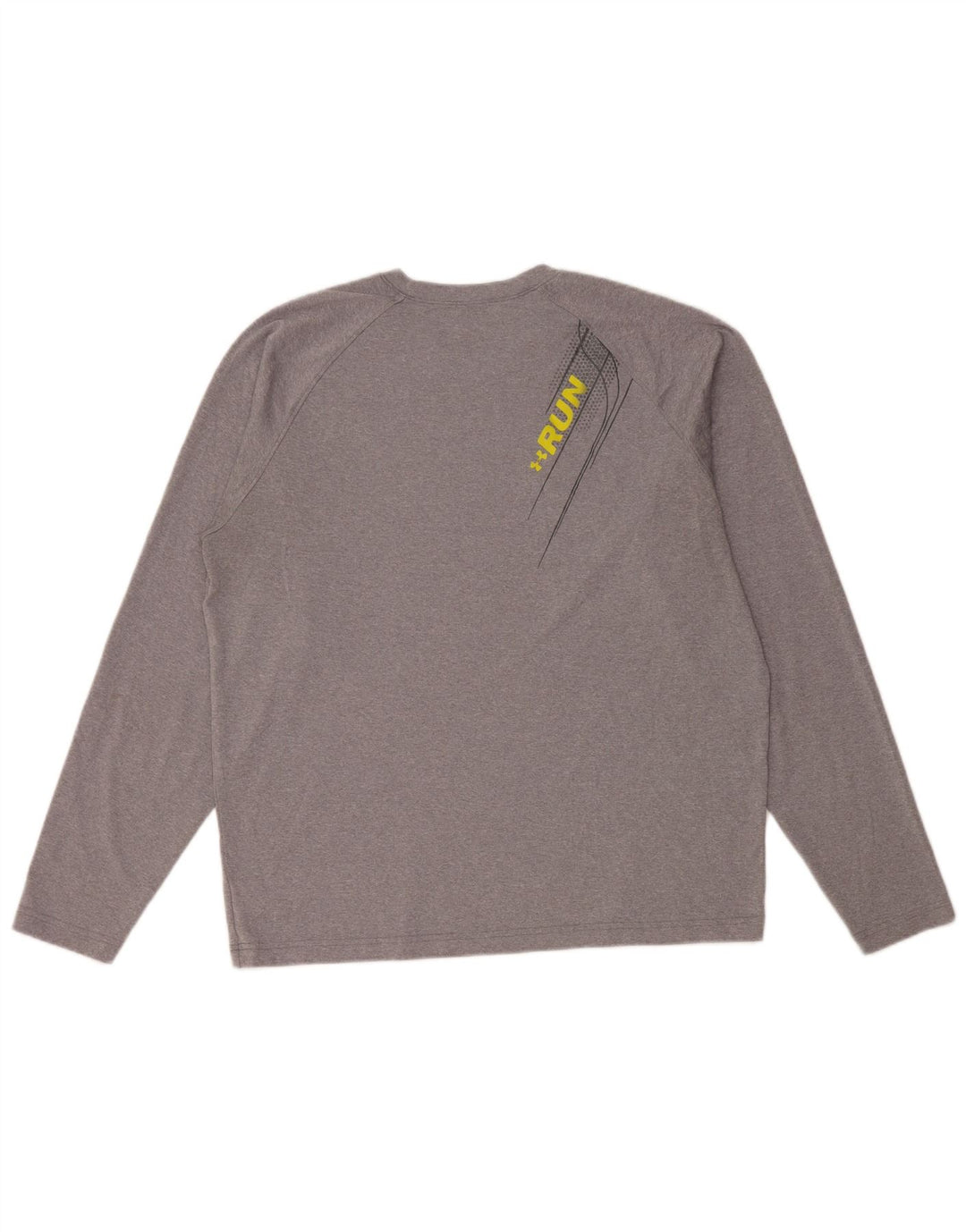 UNDER ARMOUR Herre Heat Gear Grafisk Top Langærmet Stor Grå Polyester